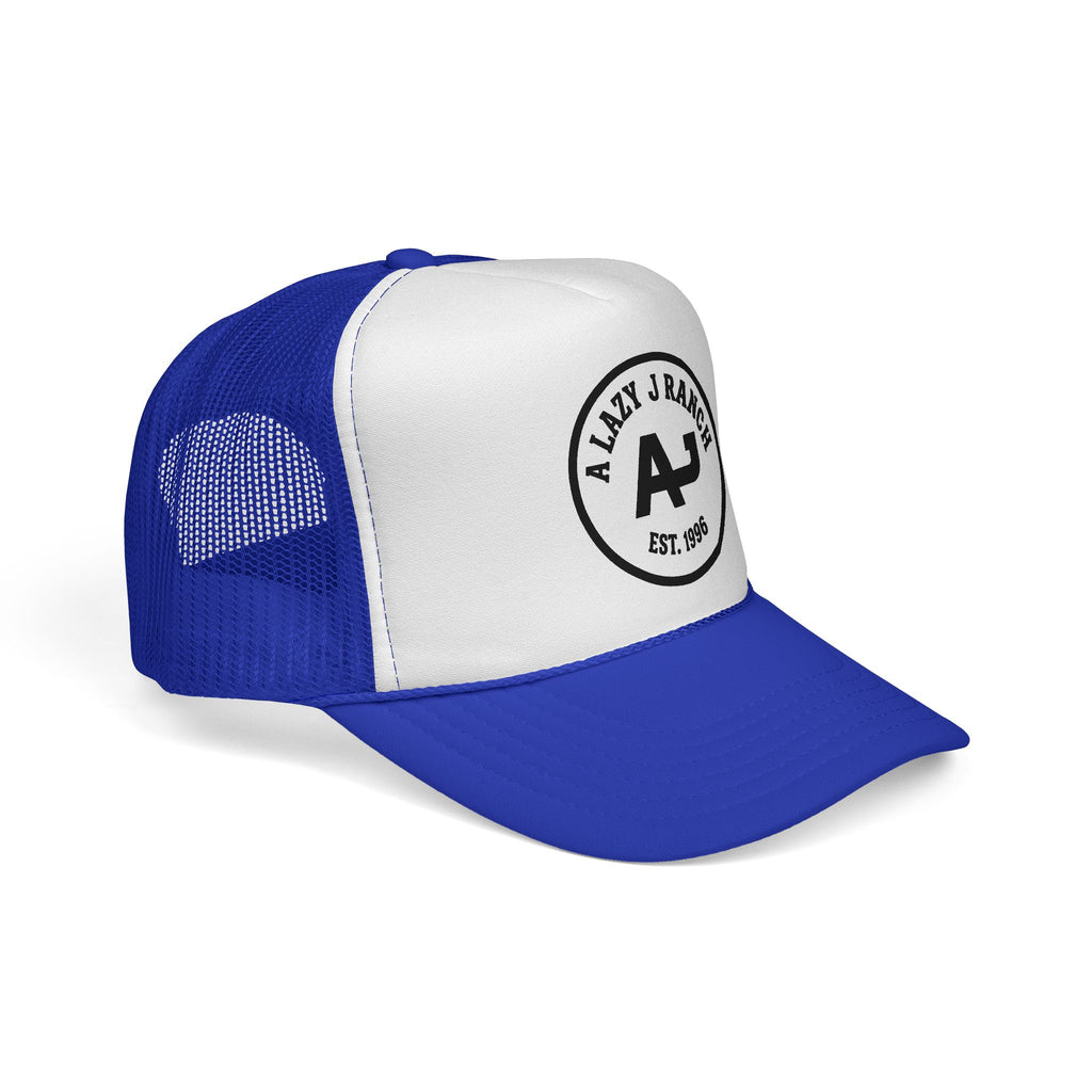 A Lazy J Ranch Trucker Cap — Vintage Western Logo Mesh Hat (Est. 1996)