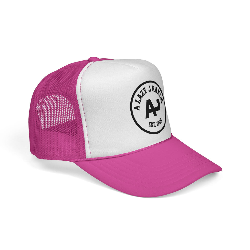 A Lazy J Ranch Trucker Cap — Vintage Western Logo Mesh Hat (Est. 1996)